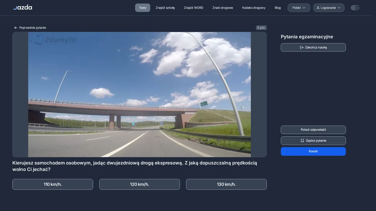 Prędkość na drodze ekspresowej - ile wynosi limit dla samochodu osobowego
