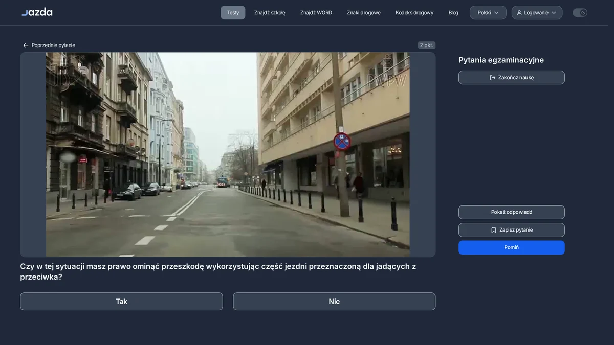 Ominięcie przeszkody na jezdni - kiedy wolno wjechać na pas z przeciwka