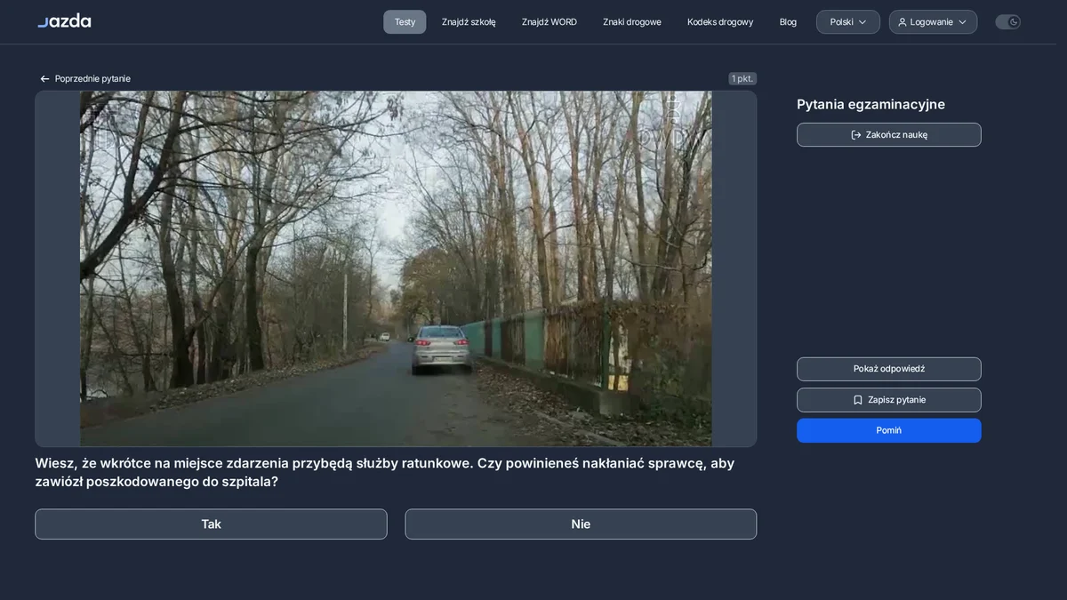 Czy transportować poszkodowanego samemu, gdy jedzie karetka