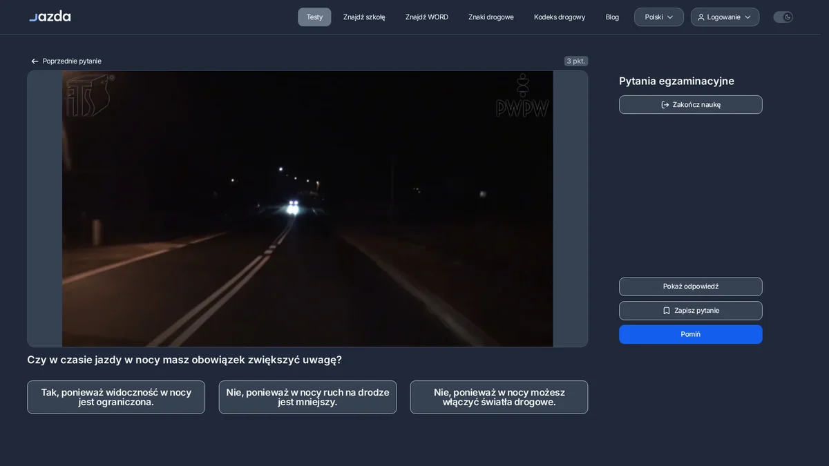Jazda nocą - dlaczego trzeba zwiększyć uwagę