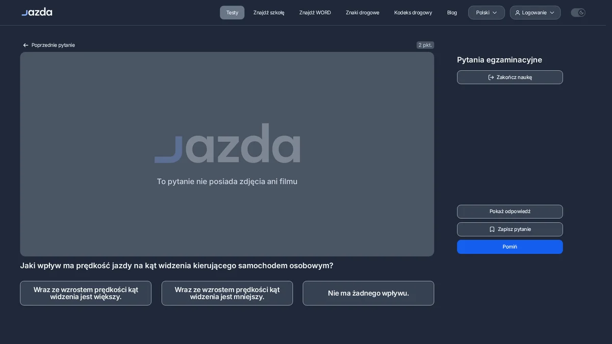 Kąt widzenia a prędkość - jak efekt tunelu ogranicza kierowcę