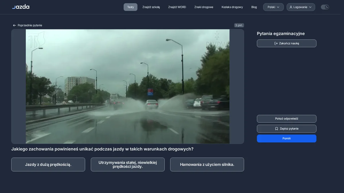 Trudne warunki na drodze - jakiego zachowania unikać
