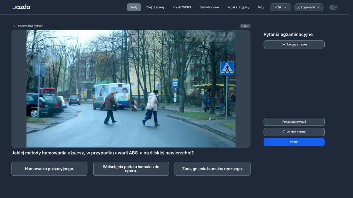 Hamowanie pulsacyjne - jak hamować bez ABS na śliskiej nawierzchni