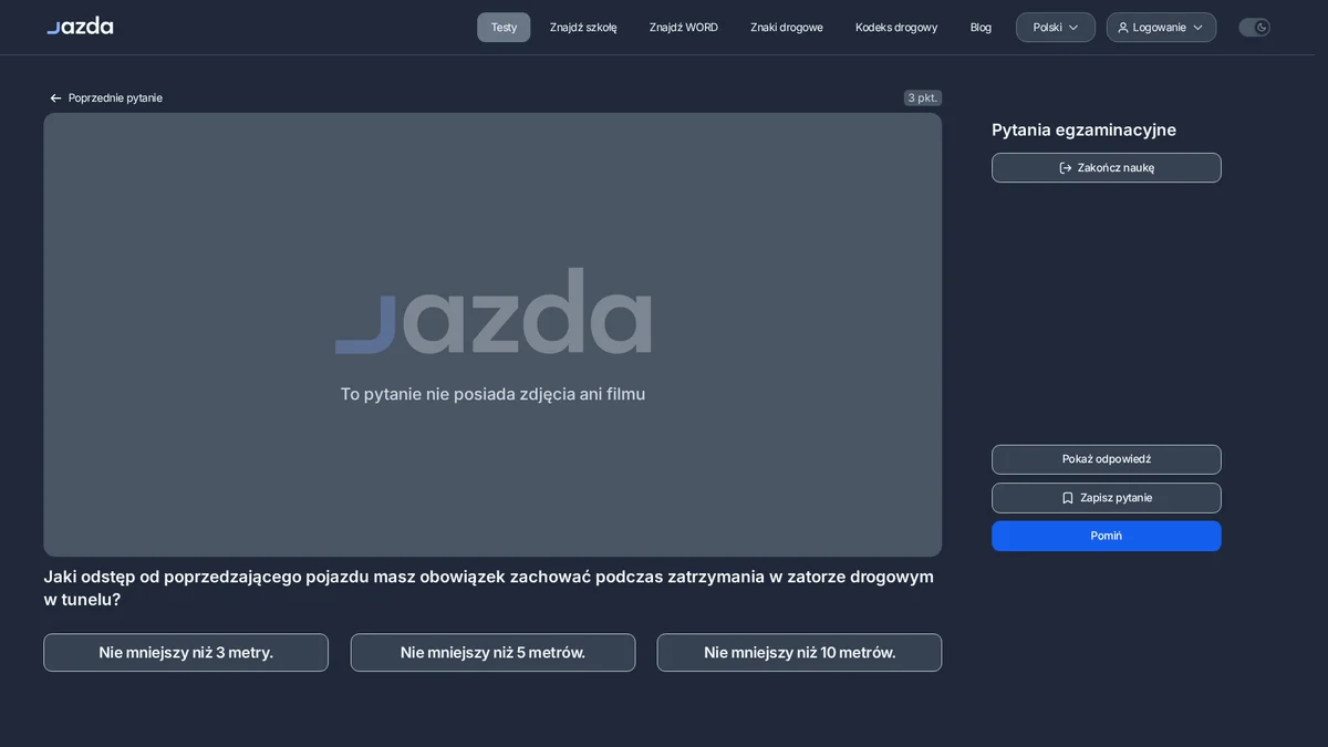 Jaki odstęp zachować w zatorze drogowym w tunelu