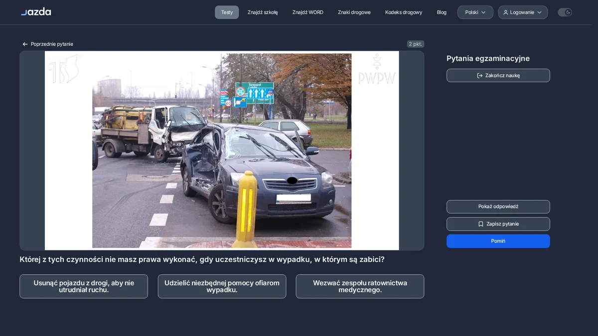Wypadek ze śmiertelnymi ofiarami - czego nie wolno robić