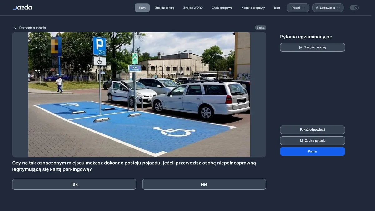 Karta parkingowa dla osoby niepełnosprawnej a znak D-18a - kiedy możesz zaparkować