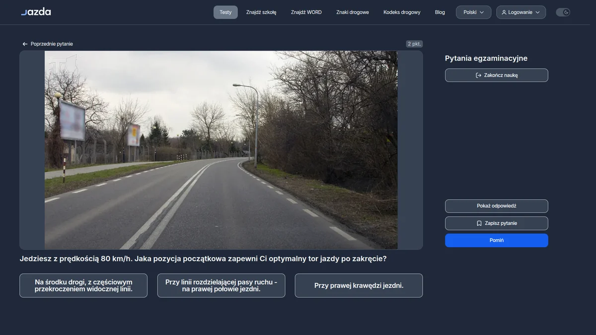 Optymalny tor jazdy w zakręcie - jaka pozycja początkowa przed łukiem