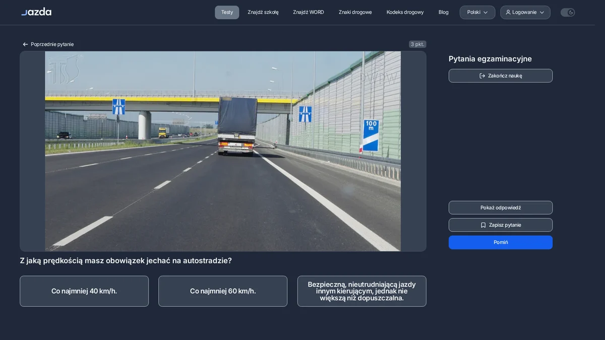 Czy na autostradzie obowiązuje minimalna prędkość