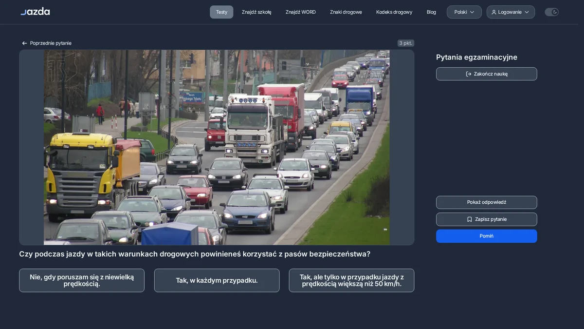 Pasy bezpieczeństwa - czy trzeba je zapinać zawsze, nawet przy małej prędkości