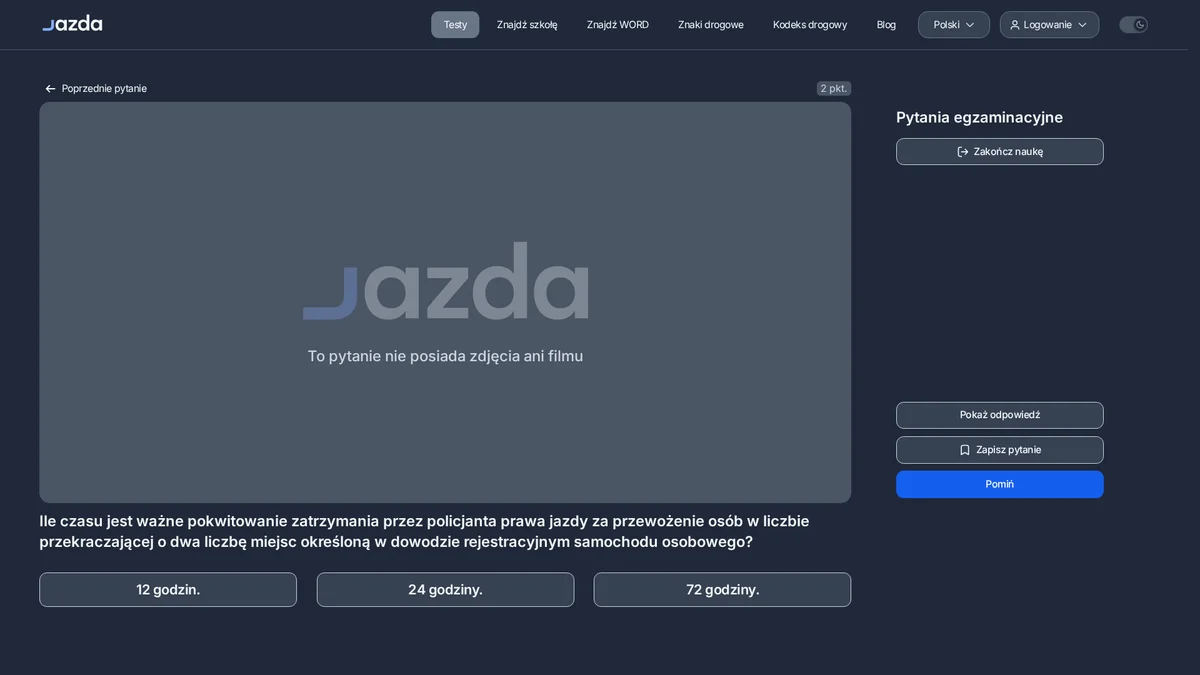 Pokwitowanie zatrzymania prawa jazdy - jak długo jest ważne