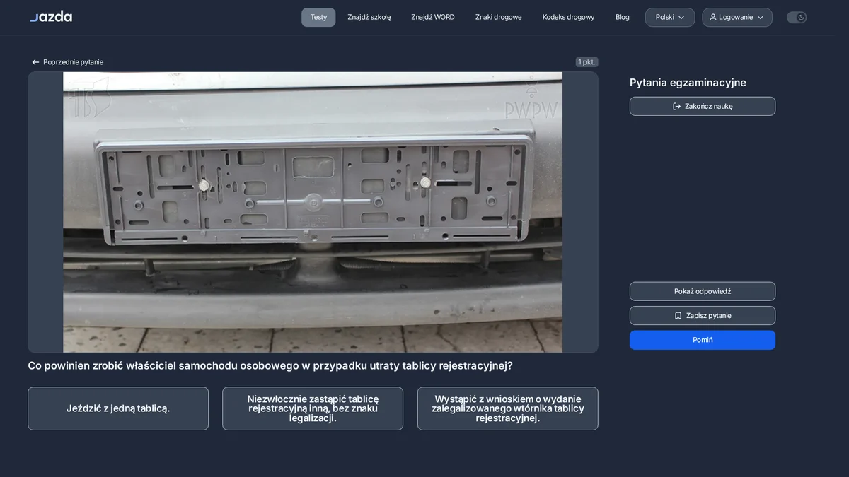 Utrata tablicy rejestracyjnej - co zrobić krok po kroku