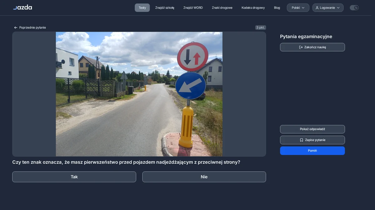 Znak B-31 - kto ma pierwszeństwo na zwężonym odcinku drogi