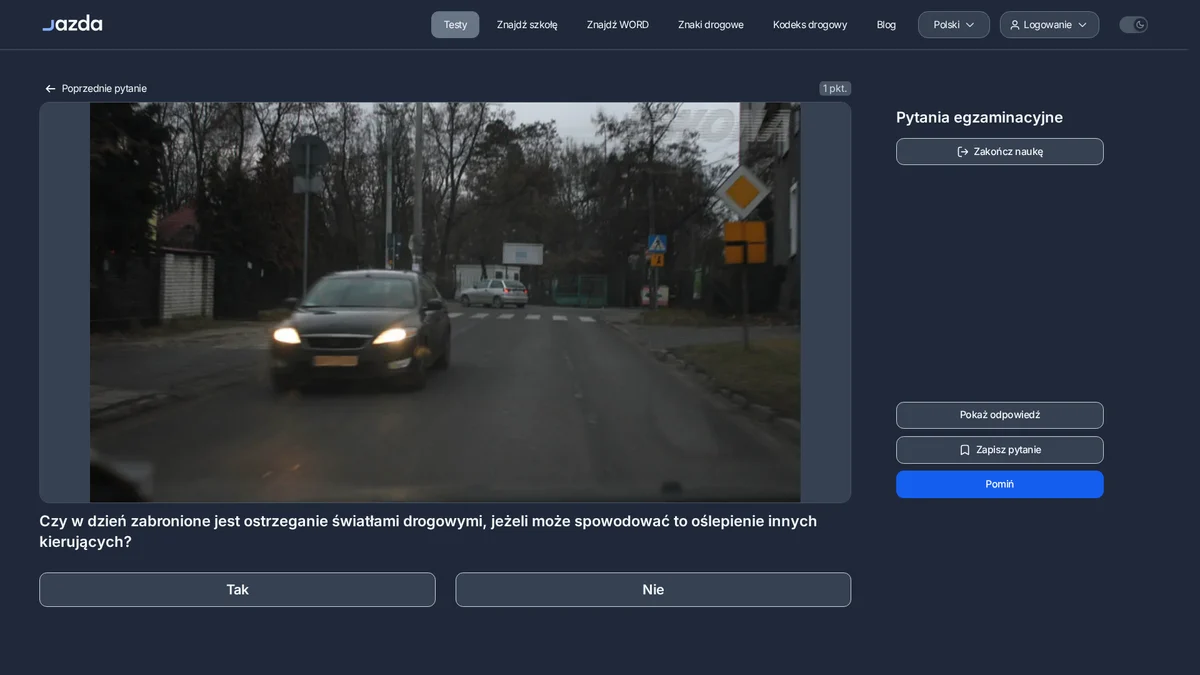 Ostrzeganie światłami drogowymi w dzień - kiedy jest zabronione