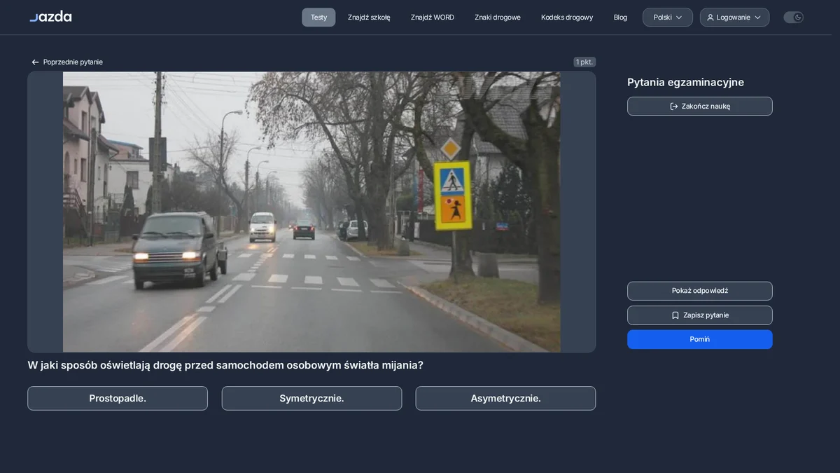 Jak światła mijania oświetlają drogę - dlaczego asymetrycznie