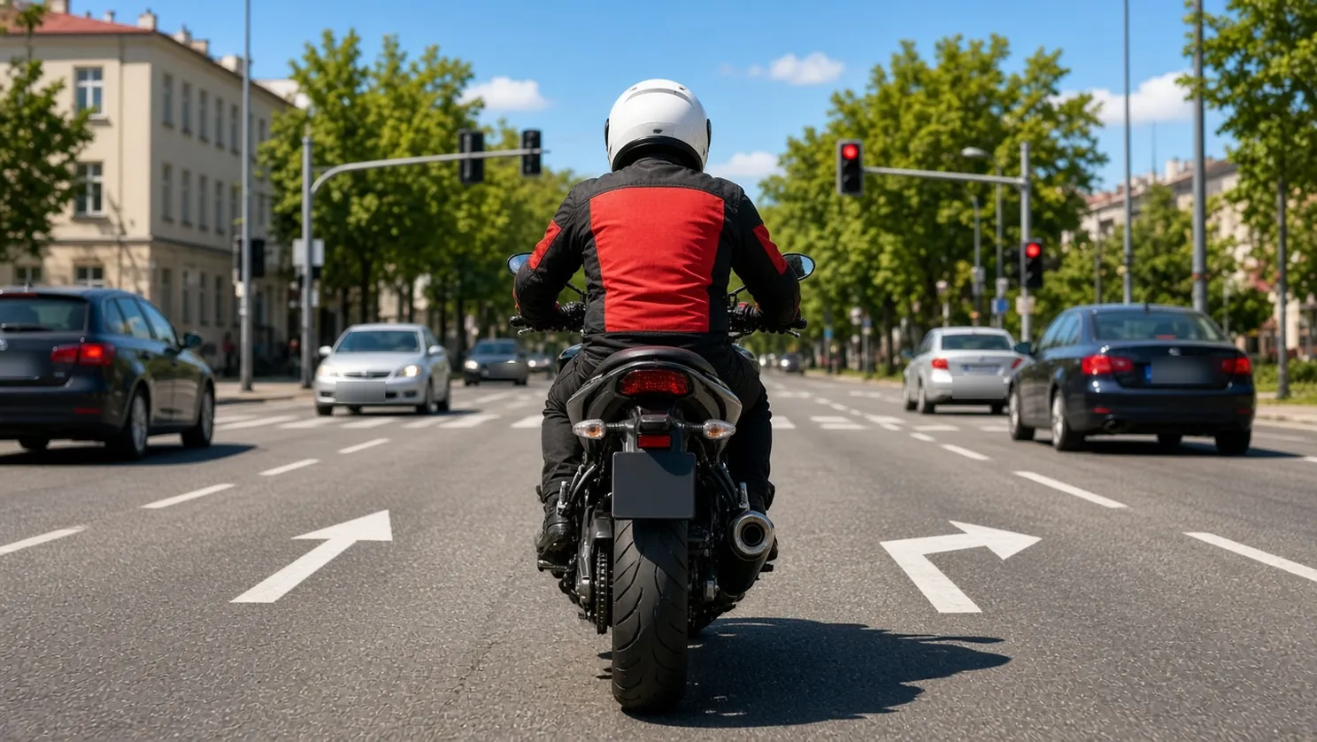 Motocykl środkiem pasa na skrzyżowaniu: art. 16 ust. 7