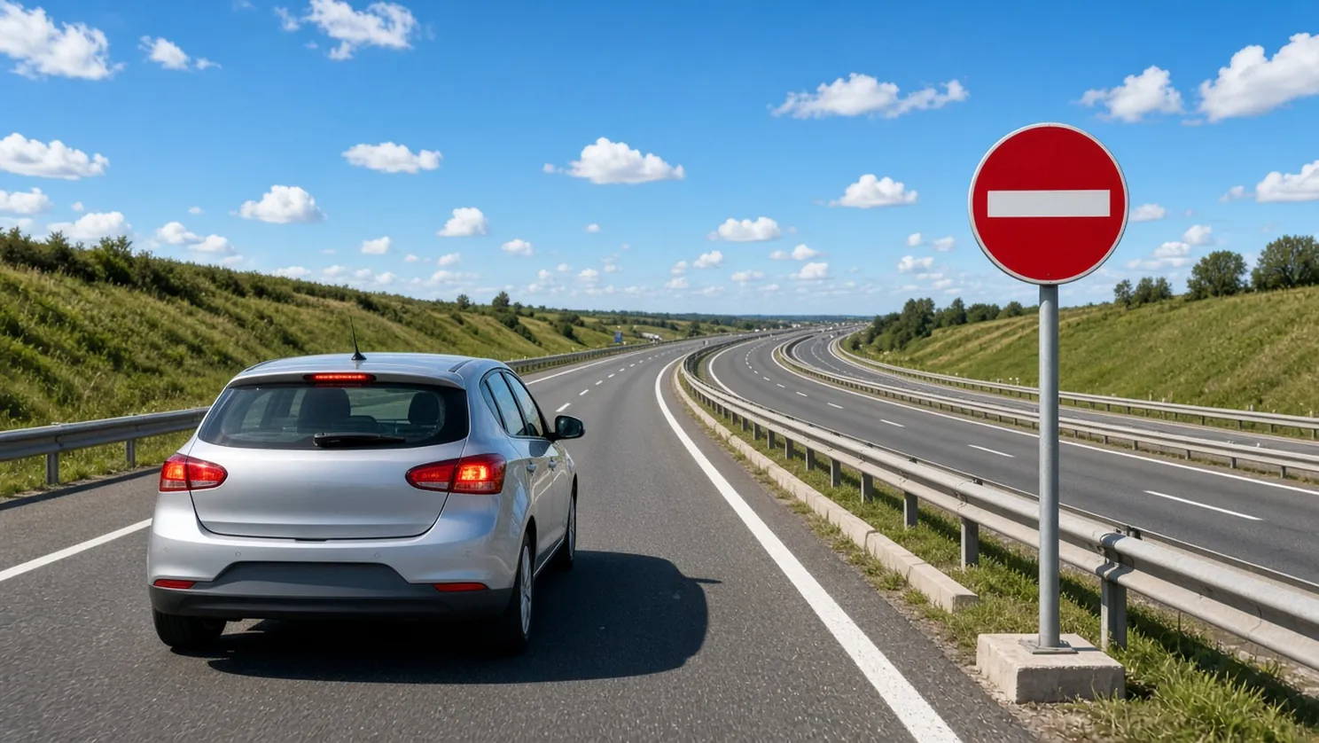 Jazda pod prąd na autostradzie: 2000 zł, 15 punktów i co robić