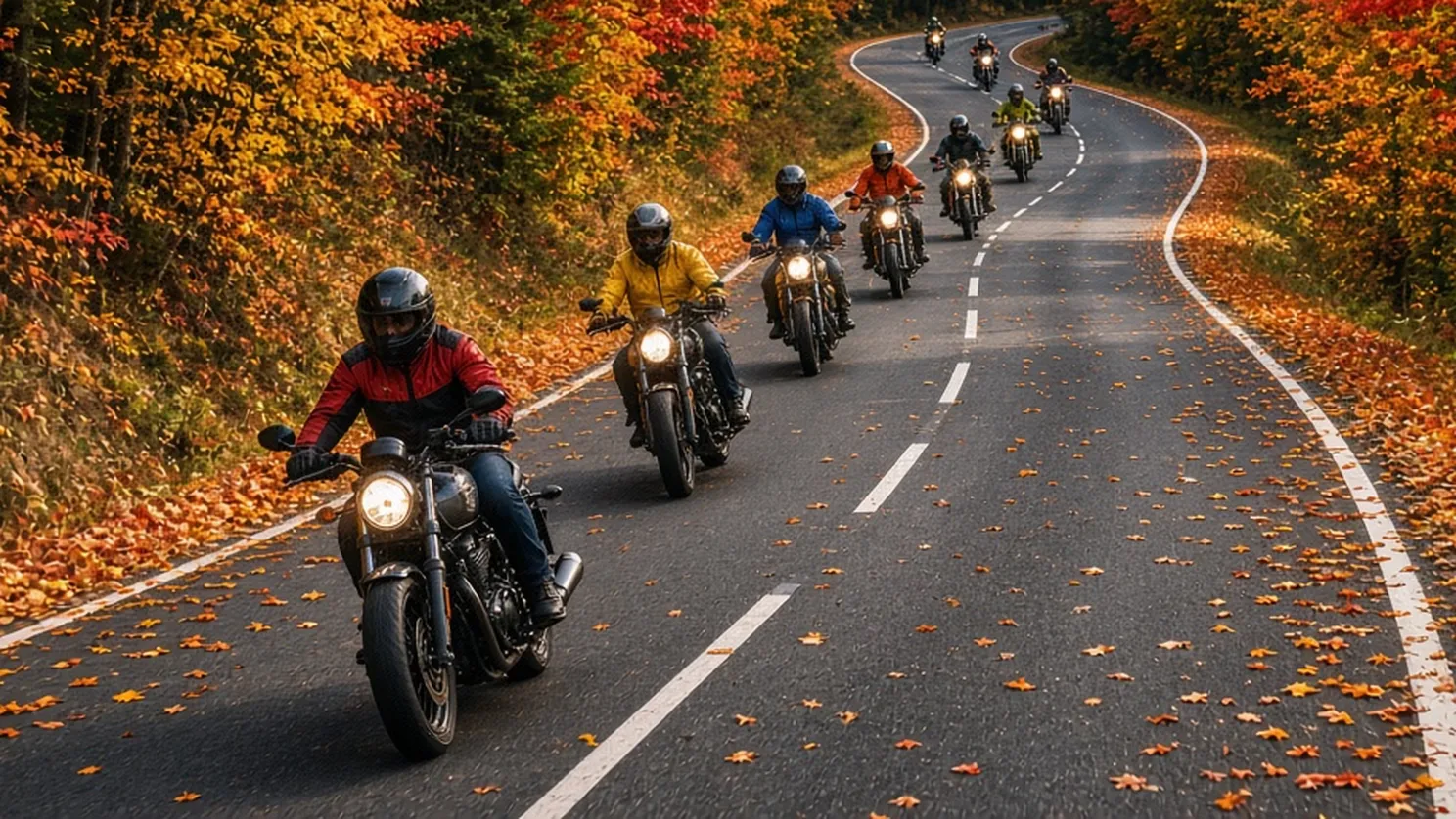Kolumna motocykli: maksymalnie 10 maszyn i 500 m odstępu
