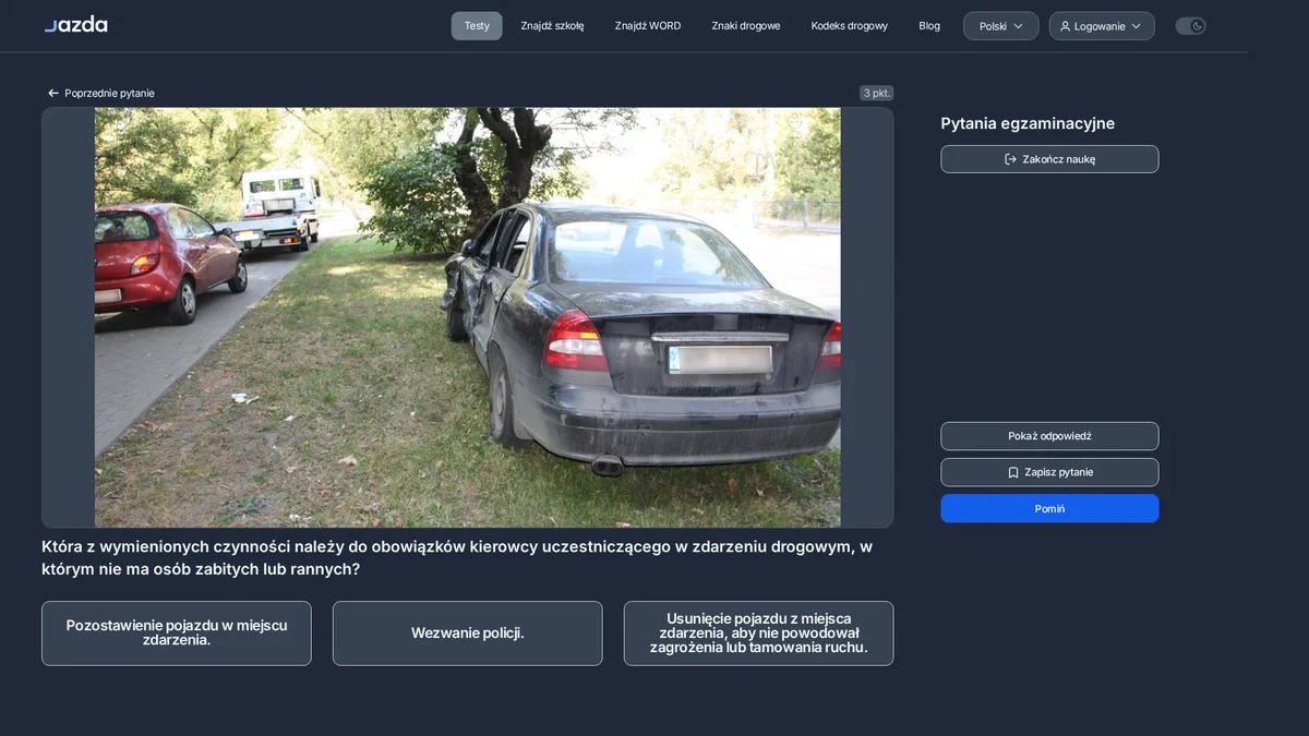 Kolizja drogowa bez rannych - co zrobić z pojazdem