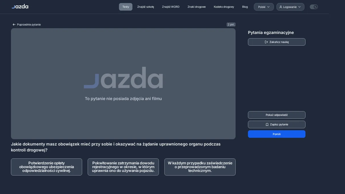 Jakie dokumenty musisz mieć przy sobie podczas kontroli drogowej