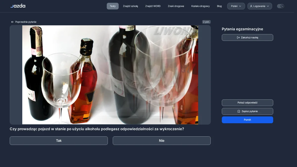 Stan po użyciu alkoholu - kiedy jazda jest wykroczeniem