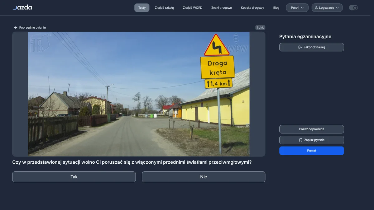 Przednie światła przeciwmgłowe - kiedy wolno ich używać
