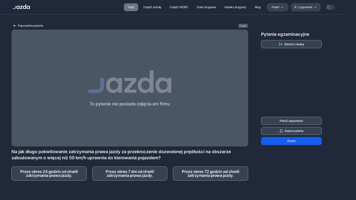 Zatrzymanie prawa jazdy za prędkość - na jak długo daje prawo jazdy pokwitowanie