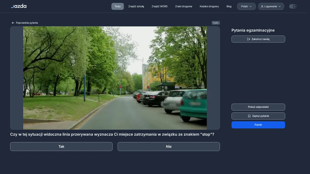 Linia P-14 przy znaku "stop" - czy tam masz się zatrzymać