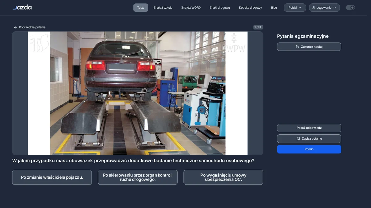 Dodatkowe badanie techniczne - kiedy jest obowiązkowe