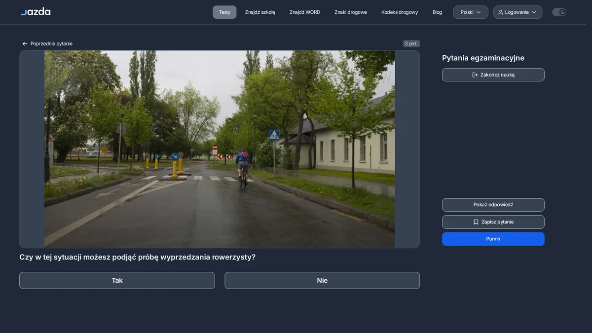 Wyprzedzanie rowerzysty przed przejściem dla pieszych - kiedy jest zabronione