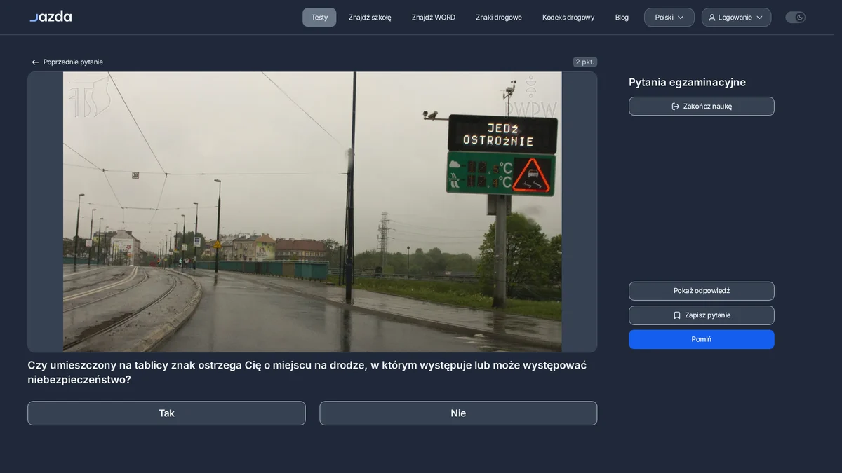 Znak ostrzegawczy na drodze - czy informuje o niebezpieczeństwie