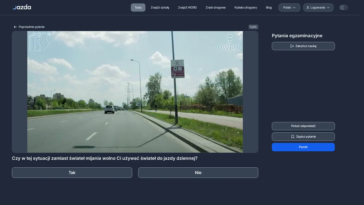 Światła do jazdy dziennej zamiast mijania - czy to legalne