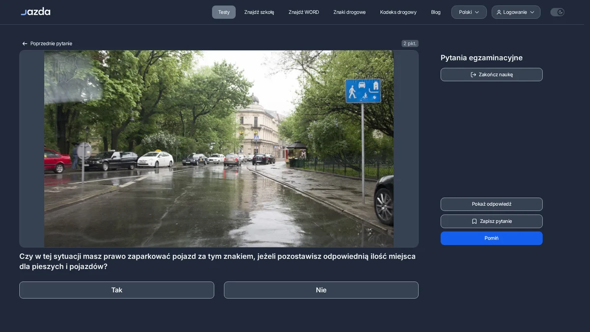 Parkowanie za znakiem teren zabudowany - czy to możliwe