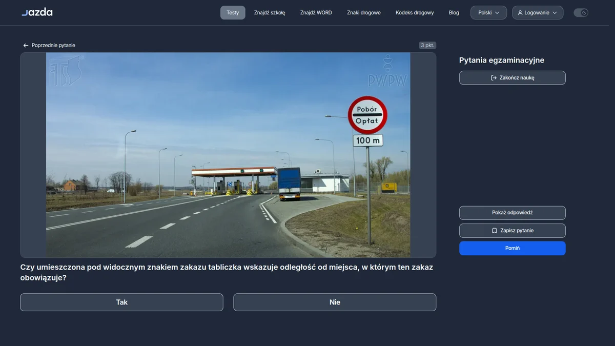 Tabliczka odległość do poboru opłat pod znakiem zakazu - co dokładnie oznacza?