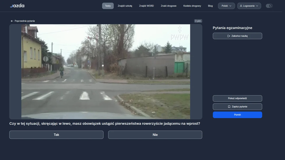 Skręt w lewo ustąpienie rowerzyście na wprost - kiedy musisz przepuścić jednoślad