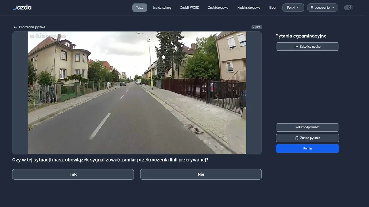 Sygnalizacja przy przekraczaniu linii przerywanej - kiedy jest obowiązkowa