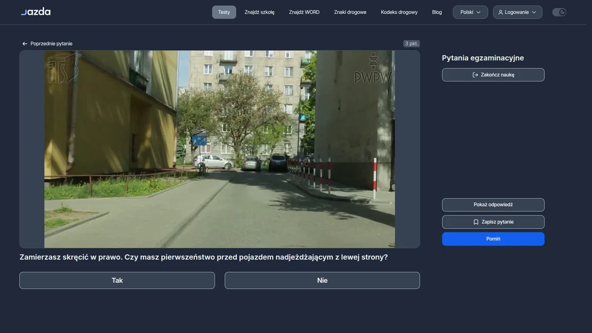 Wyjazd z drogi wewnętrznej skręt w prawo pierwszeństwo - kto ma pierwszeństwo?