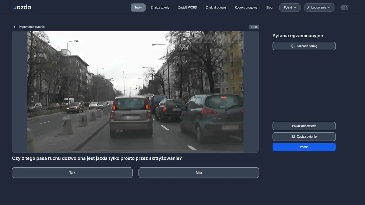 Znak poziomy P-8a strzałka na wprost - dlaczego nie zostawia wyboru