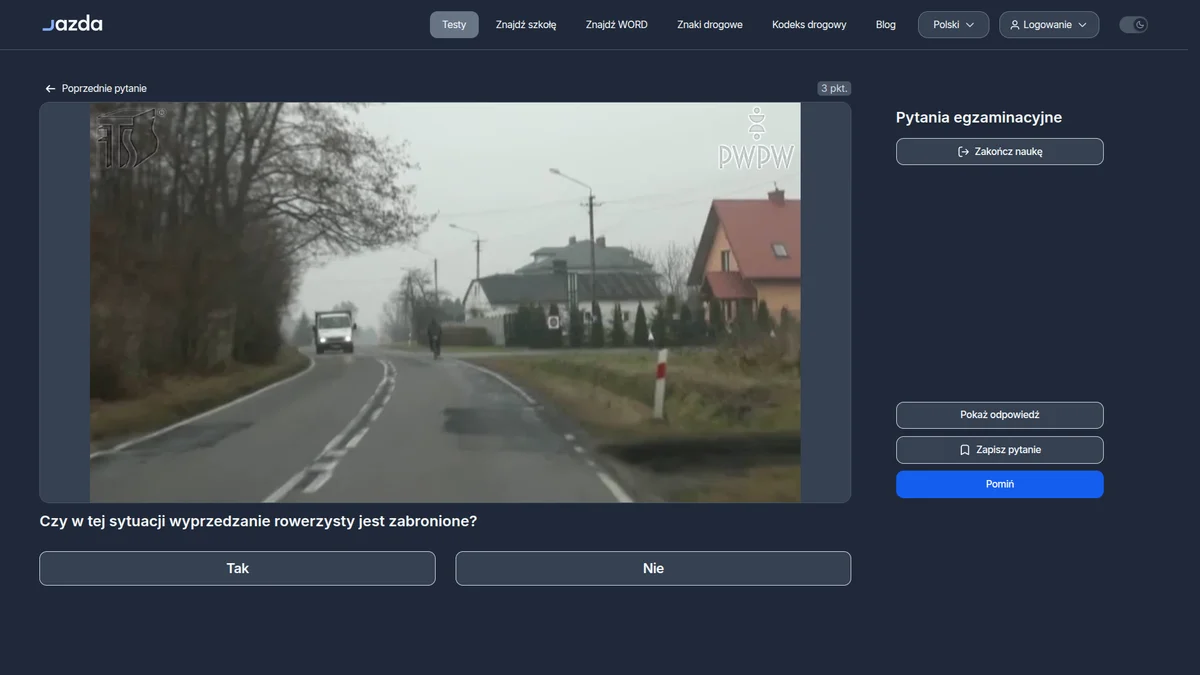 Wyprzedzanie rowerzysty przy linii przerywanej - kiedy jest dozwolone?