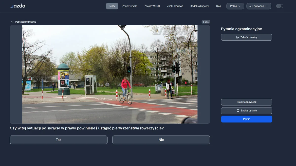 Ustąpienie rowerzyście po skręcie w prawo - co mówią przepisy?