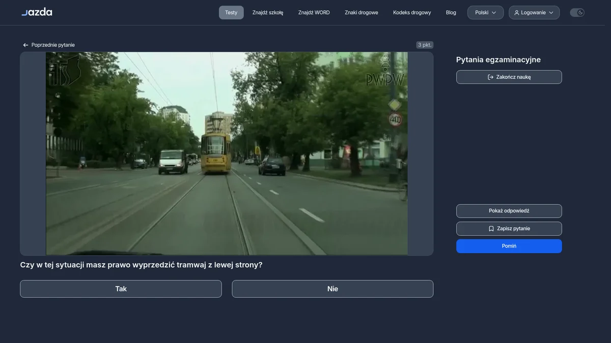 Wyprzedzanie tramwaju z lewej strony - dlaczego to zakazany manewr?