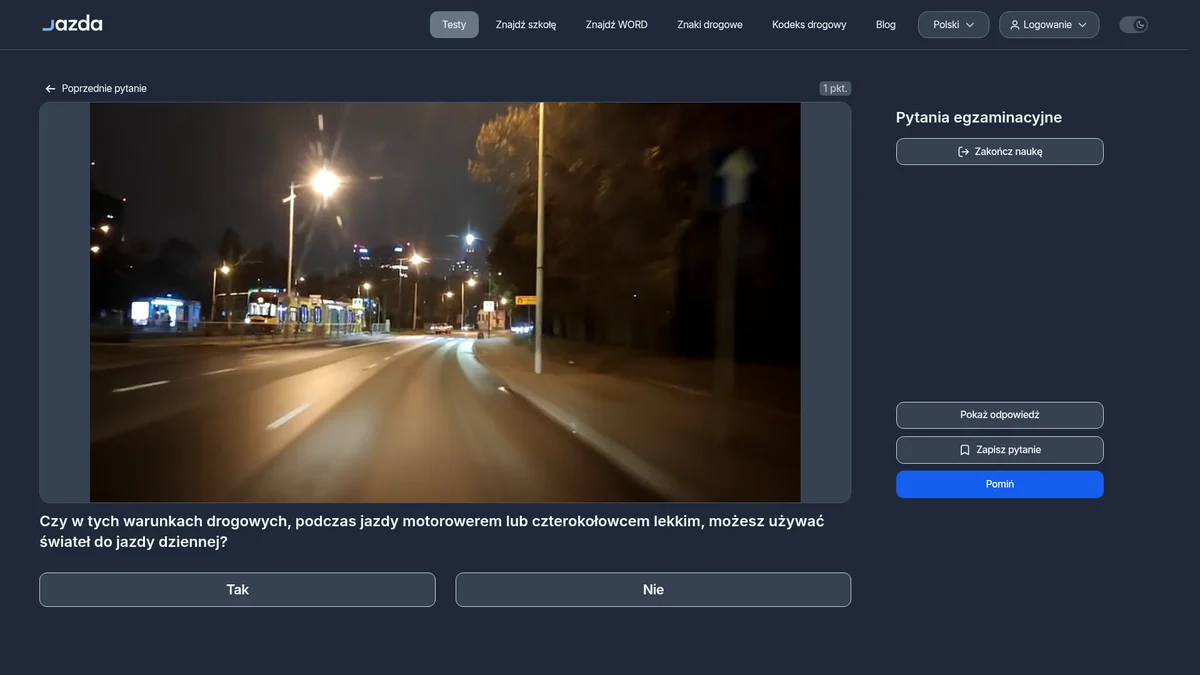 Światła dzienne w nocy - dlaczego to zakazane i co grozi za błąd