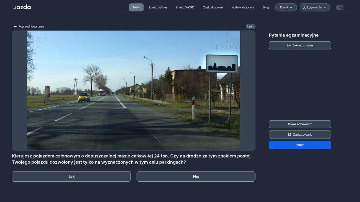 Znak D-42 postój ciężarówek - kiedy musisz parkować tylko na wyznaczonych parkingach