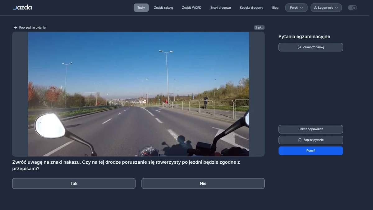 Rowerzysta na jezdni przy C-13 - kiedy to wykroczenie?