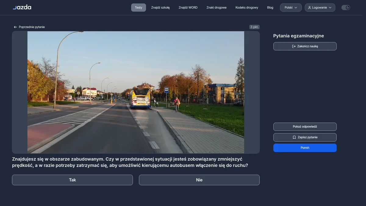 Autobus włącza się do ruchu - czy musisz mu ustąpić?