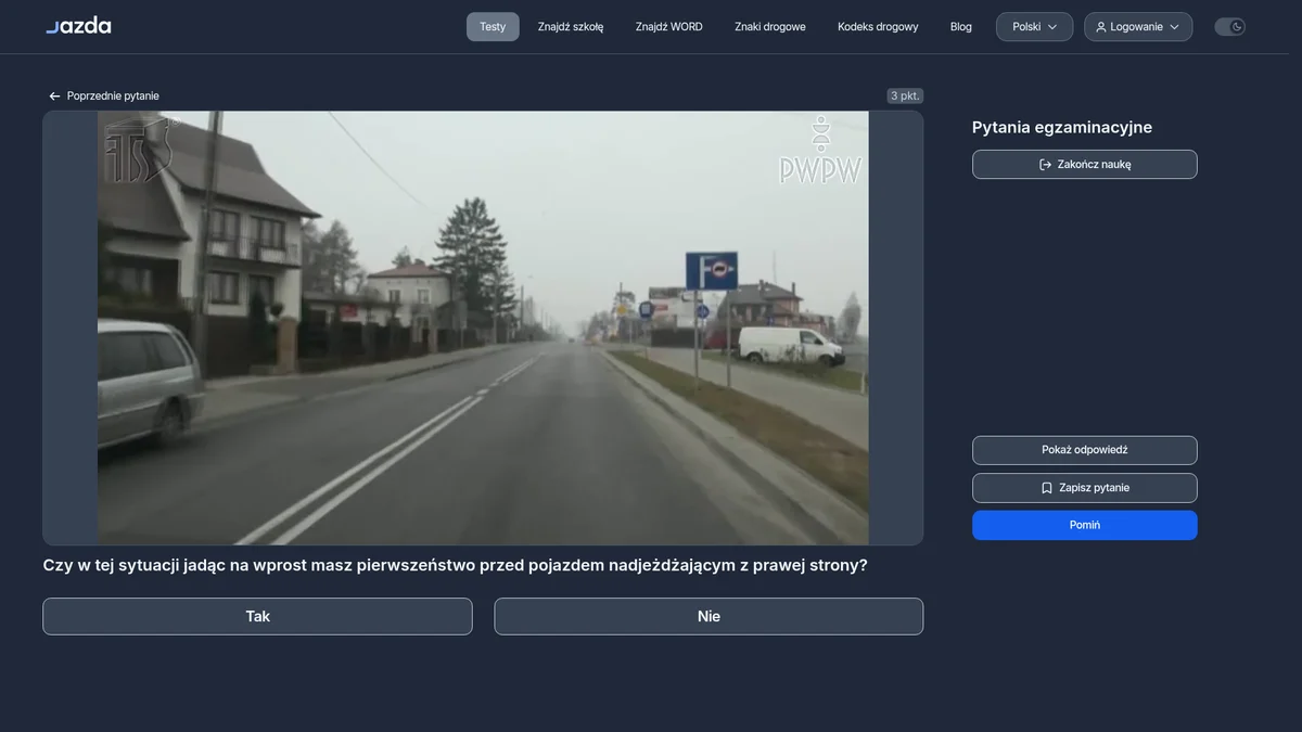 Pierwszeństwo jadąc na wprost a pojazd z prawej - kiedy to Ty masz priorytet?