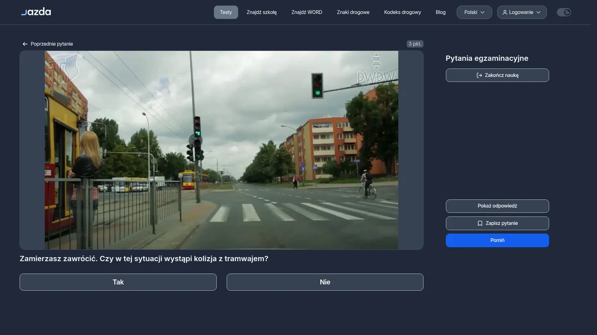 Kolizja z tramwajem przy zawracaniu - kiedy naprawdę grozi wypadek?