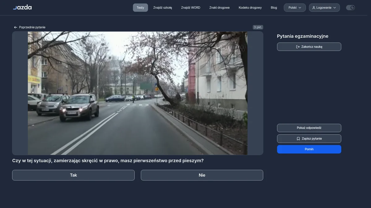 Pierwszeństwo przed pieszym przy skręcie w prawo - kiedy decyduje sygnał policjanta?