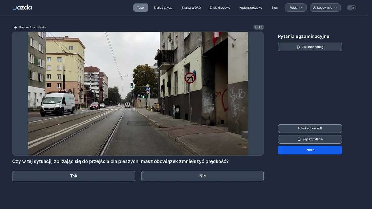 Przejście dla pieszych zielone światło - czy trzeba zwalniać?