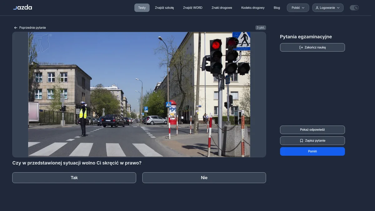 Sygnał policjanta skręt w prawo - kiedy naprawdę możesz skręcić?