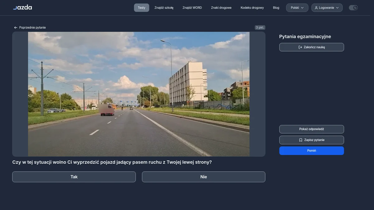 Wyprzedzanie z prawej strony na drodze wielopasmowej - kiedy jest legalne?